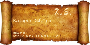 Kalaper Sára névjegykártya