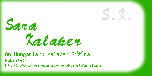 sara kalaper business card